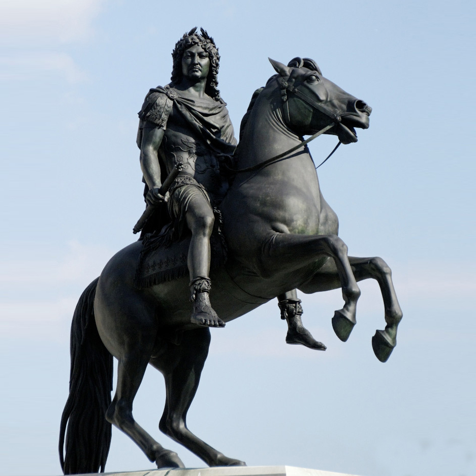 life size Louis XIV on horseback bronze statue